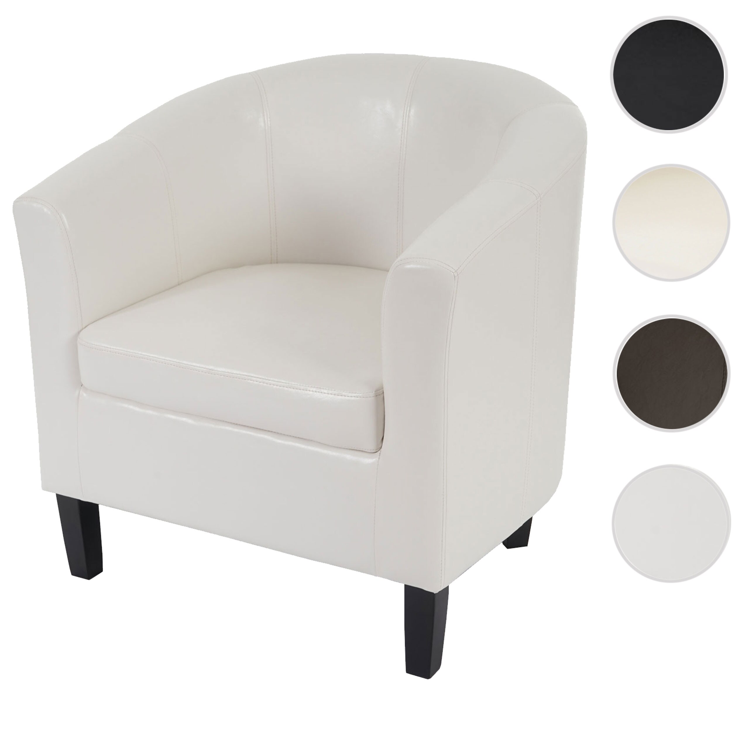 Sessel Stafford H379, Loungesessel Clubsessel, Kunstleder ~ weiß