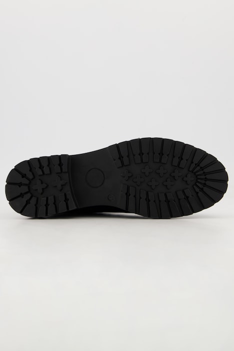 Leder-Boots, Schnalle, Reißverschluss, Weite H