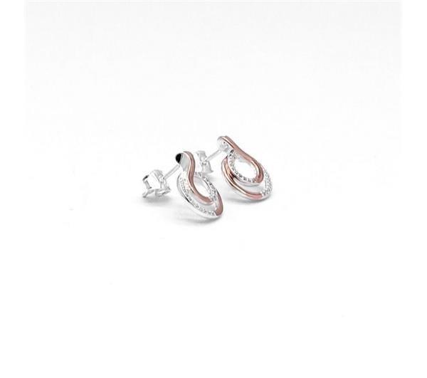 Unique And Co Ladies Unique And Co Sterling, gold,CZ Stud Earrings