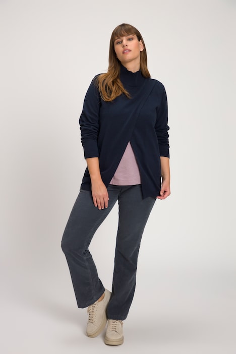 Pullover, Saumschlitz, Stehkragen, Langarm, Biobaumwolle