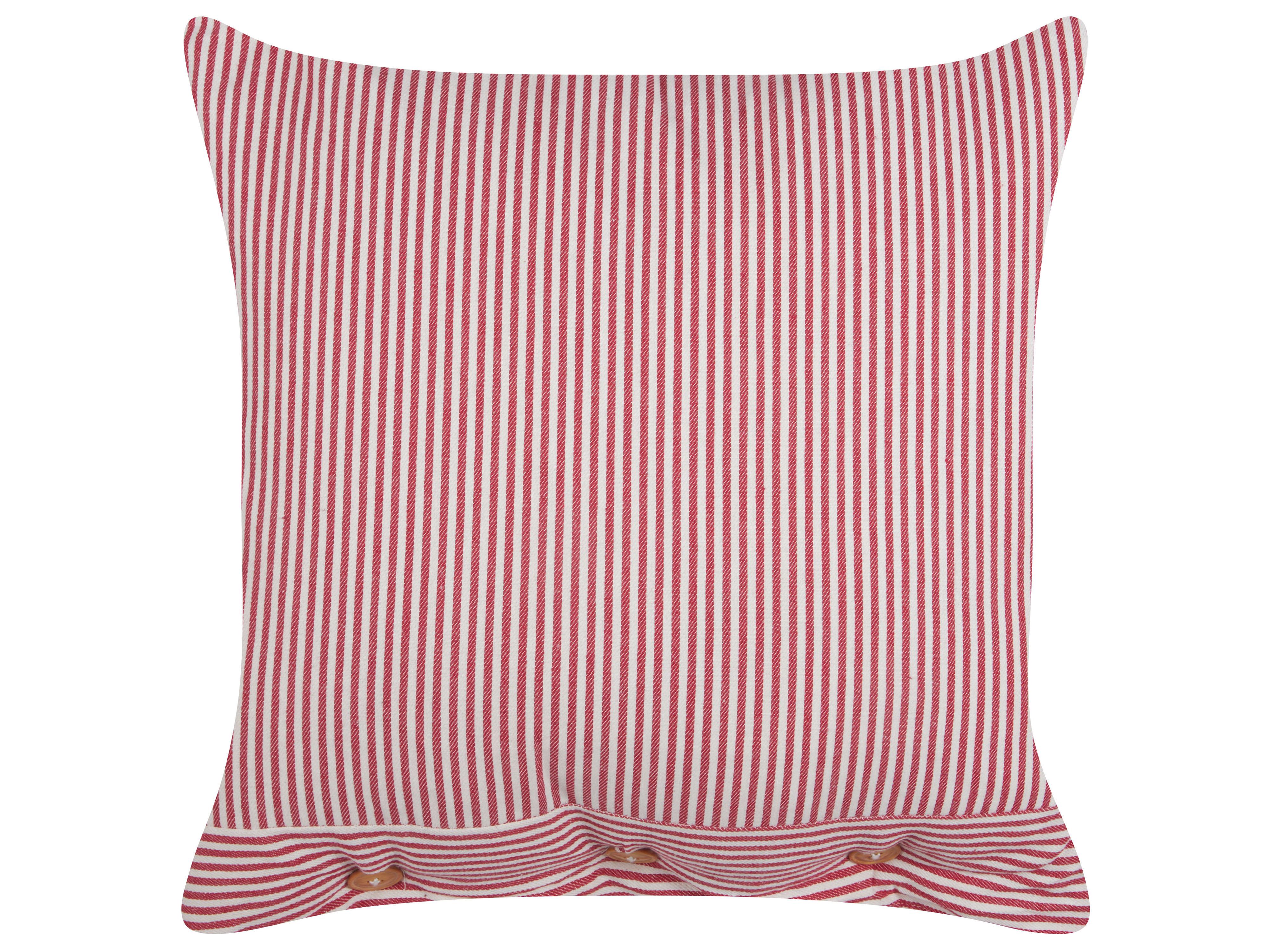 Set van 2 sierkussens AALITA Katoen 45 x 45 cm Rood gestreept
