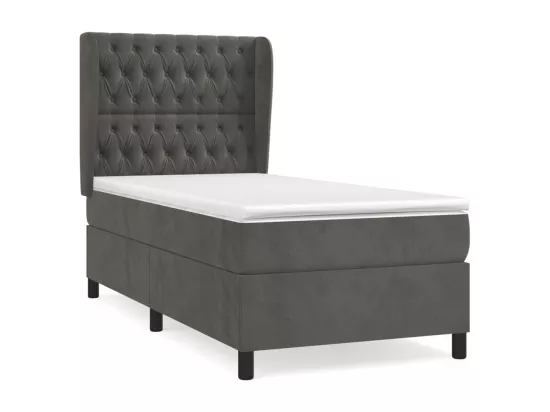 Sommier à lattes de lit avec matelas Gris foncé 100x200 cm
