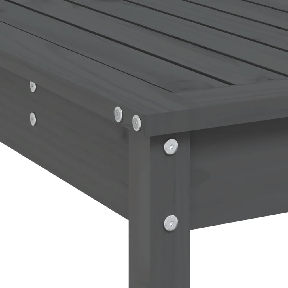 Ensemble de bar de jardin 7 pcs gris bois de pin massif