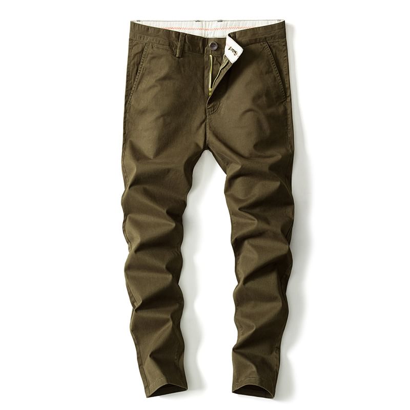 Denimic - Mid Rise Plain Cropped Tapered Pants