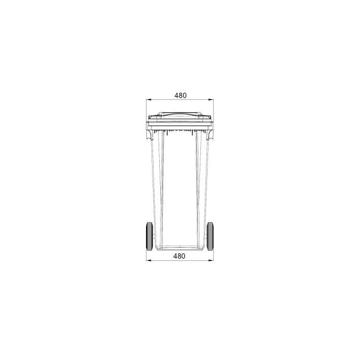 Minicontainer 120 liter grijs met rood deksel en driekantslot (6151801198138)