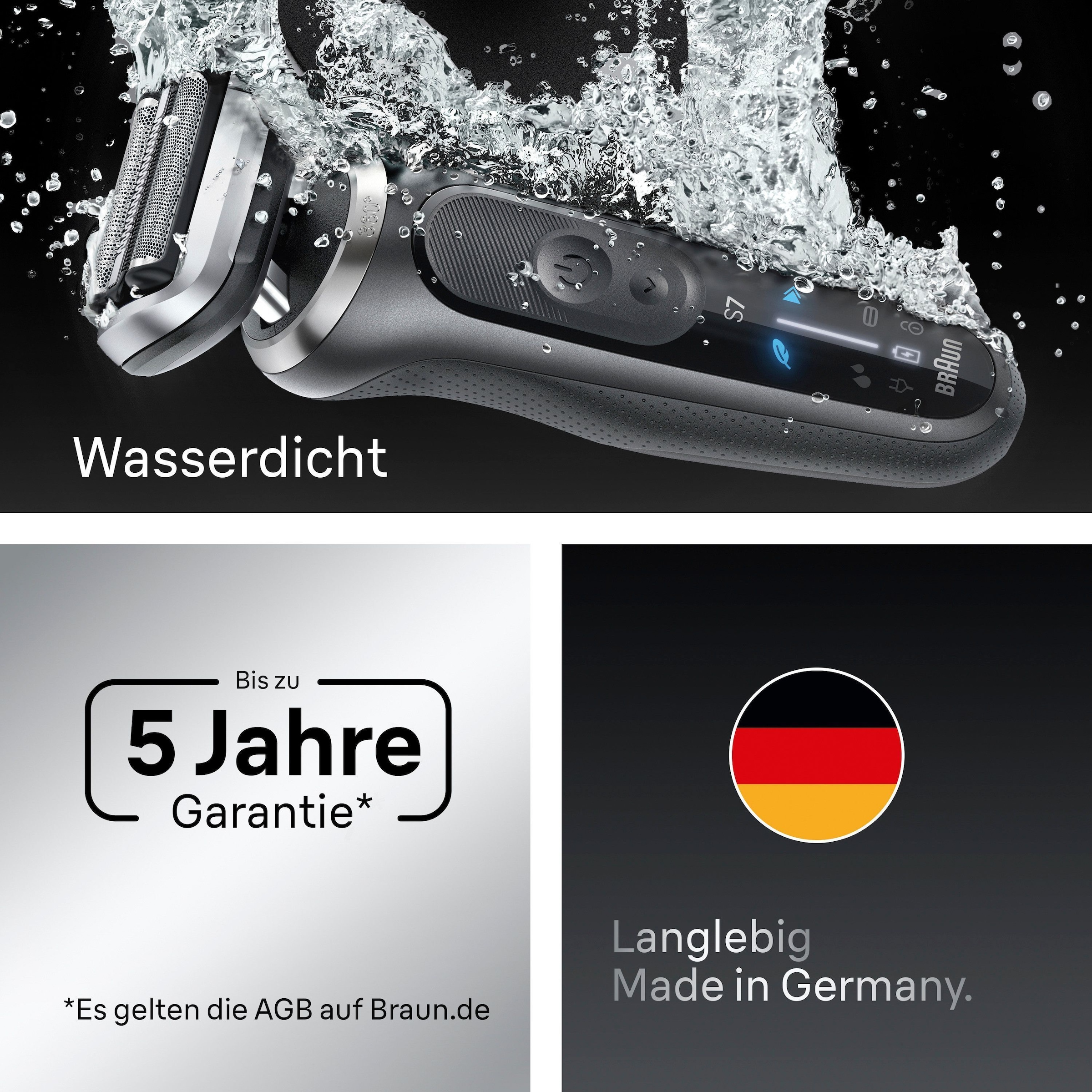 Braun Elektrorasierer »Series 7 72-G7865cc« Smart Care Center 3 Stk. Aufsätze 4in1 SmartCare Center, +3 Aufsätze, 100% wasserdicht, Made in Germany