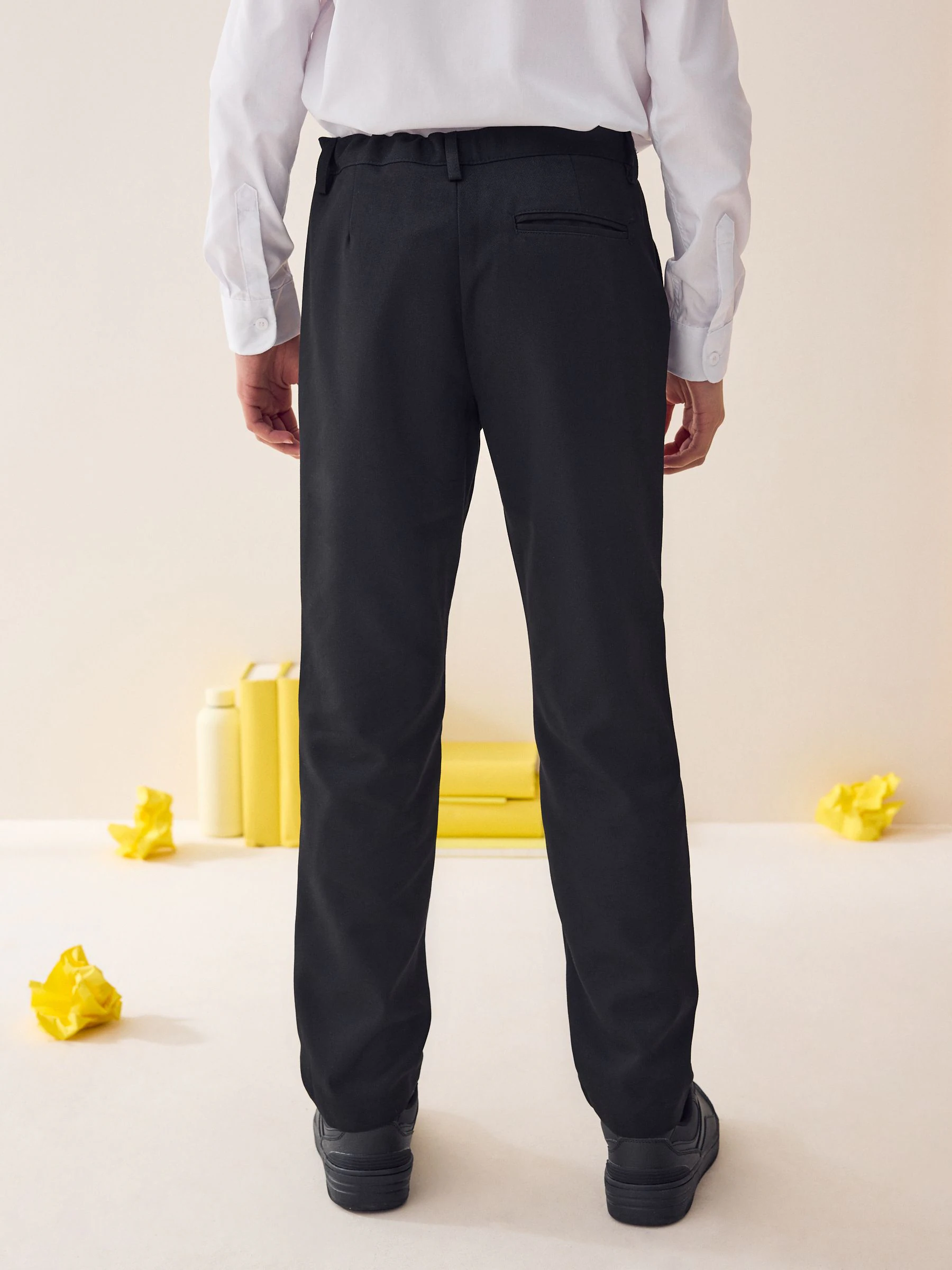Zwart - Schoolbroek met rechte pijpen (3-17jaar)