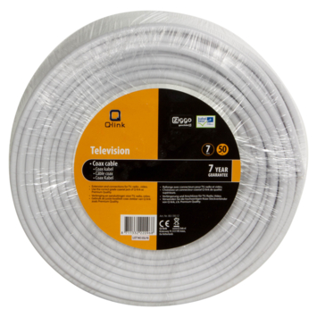Q-Link coax kabel 50 meter wit kabelkeur