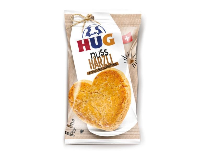 HUG Guetzli Nuss-Härzli 1er 250 Stück Mürbes Haselnuss-Biscuit