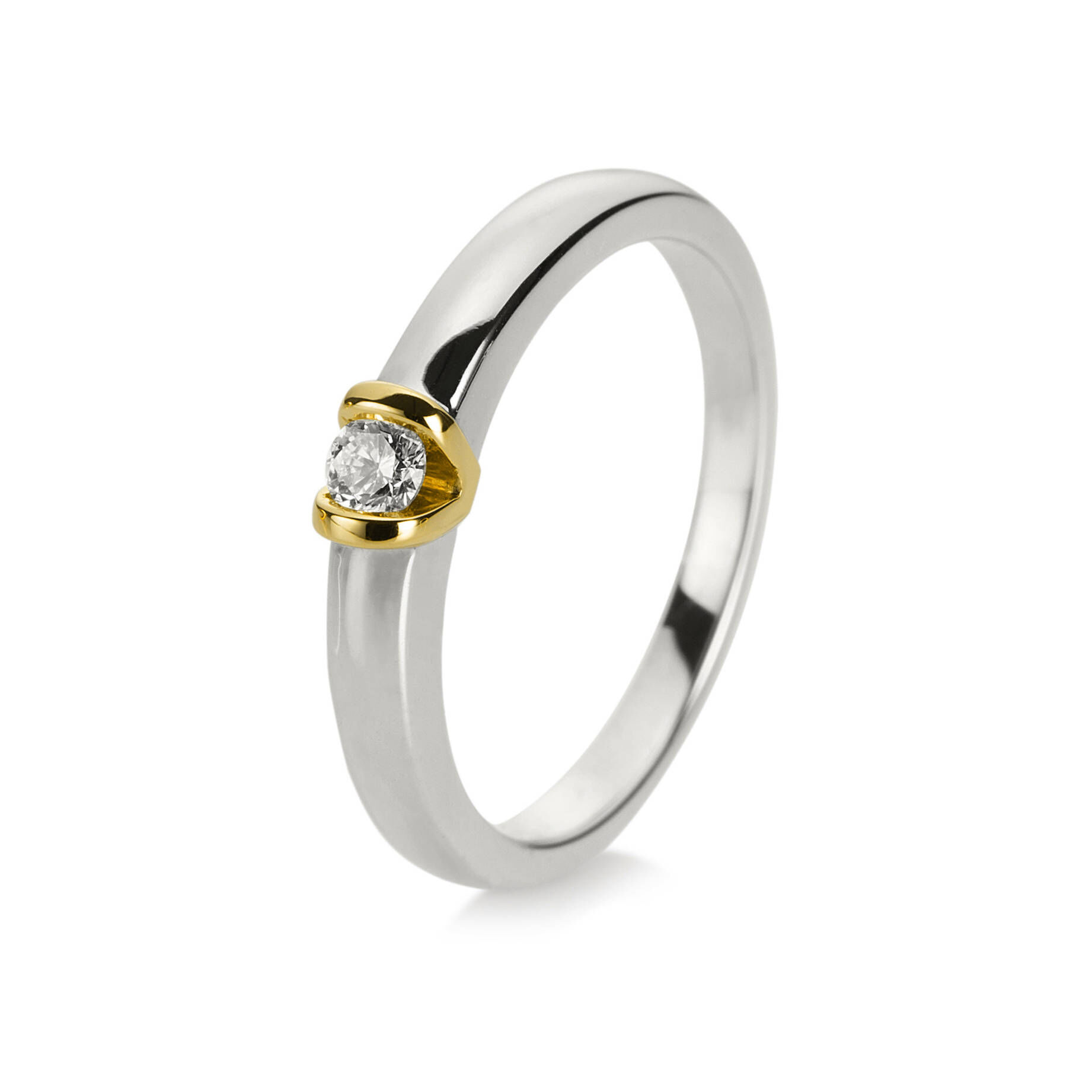 Diamond Group| Damen Solitärring Bicolor mit Diamant