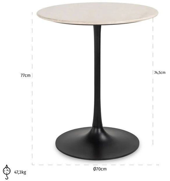 Bistrotafel 212297 Tavolo ⌀70  x H77 cm