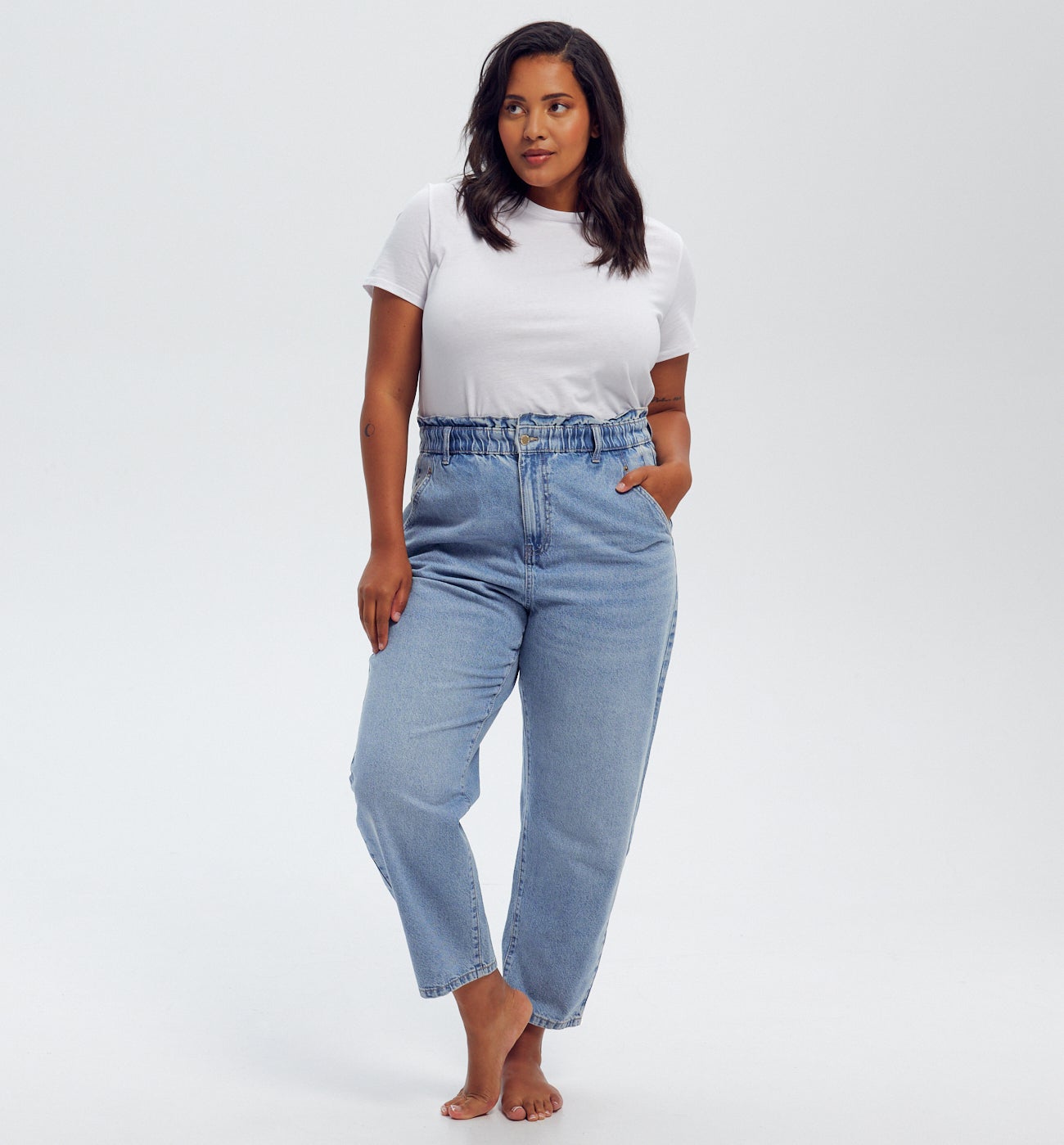 Jean balloon taille haute - Jean clair
