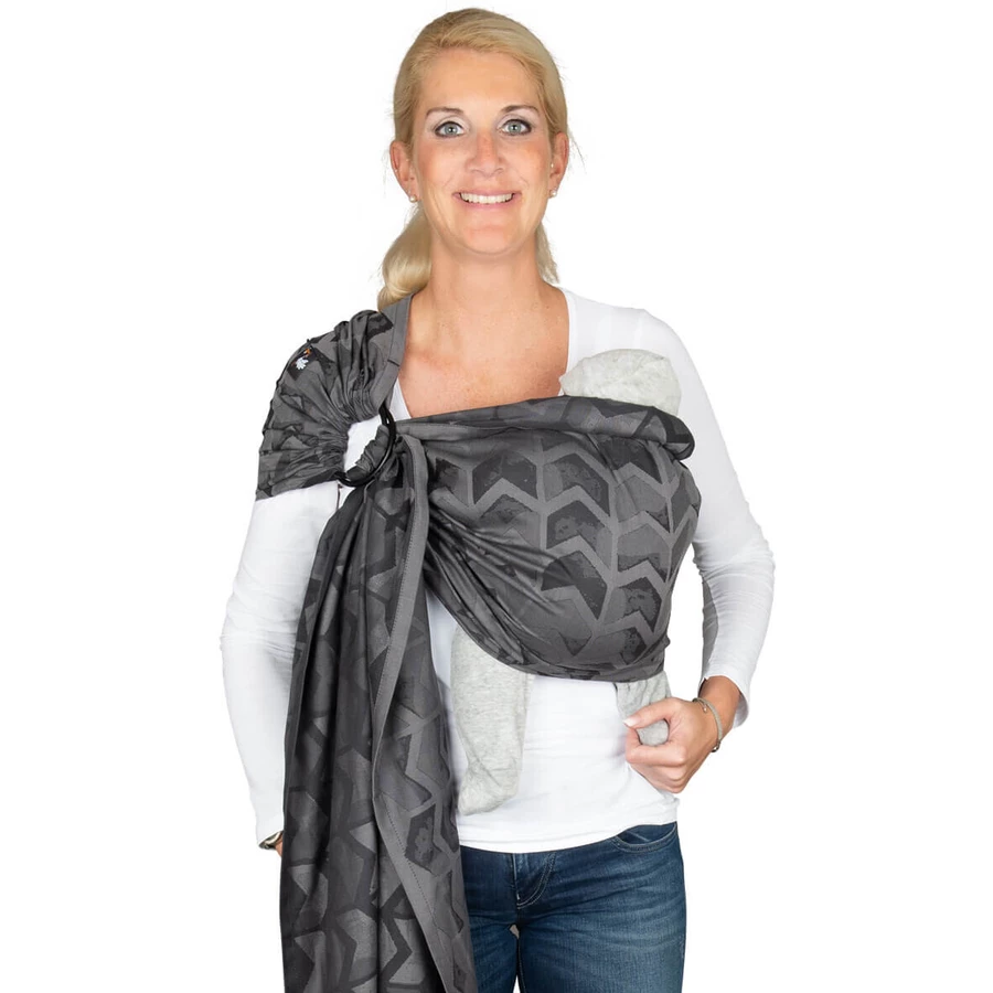 Hoppediz Babytragetuch Ring-Sling kbA Amsterdam black