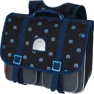 Cartable Kickers Boy - 38 cm - 2 compartiments - noir et gris chine - Oberthur