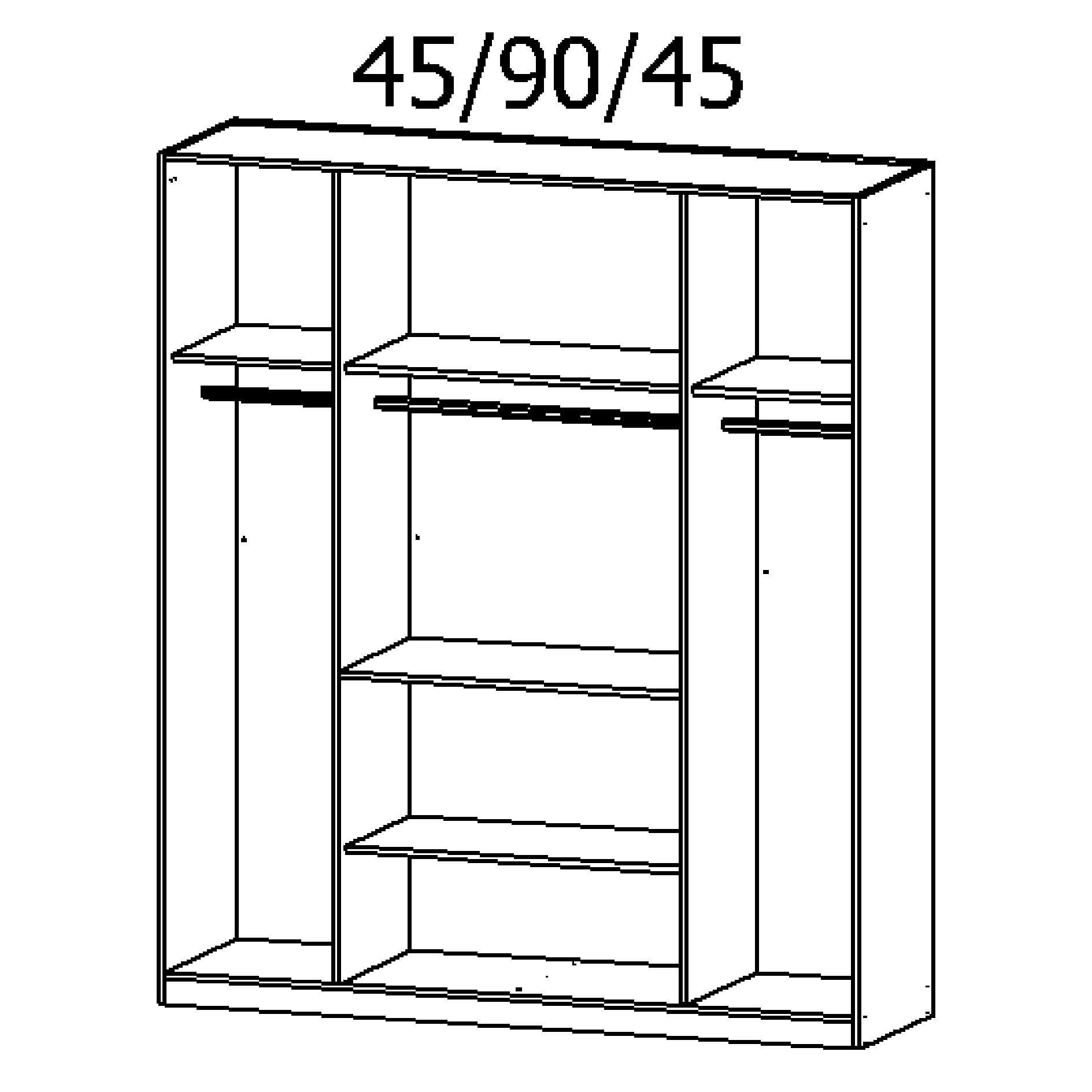 Drehtürenschrank - Eiche Artisan-graumetallic - 181 cm