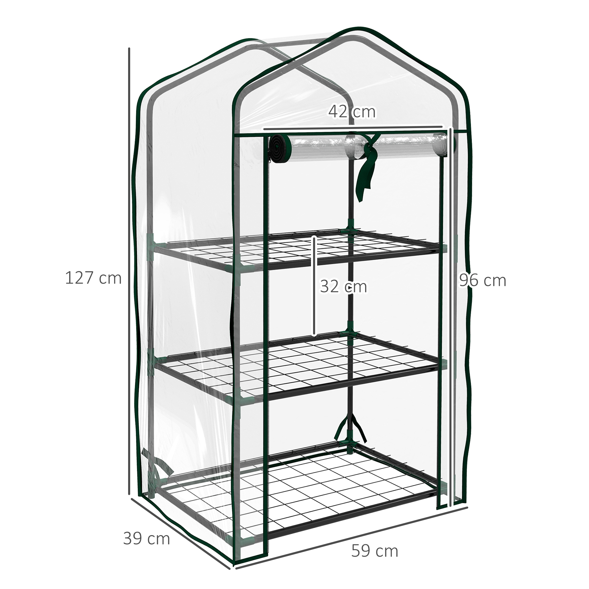 Estufa de jardim transparente Outsunny