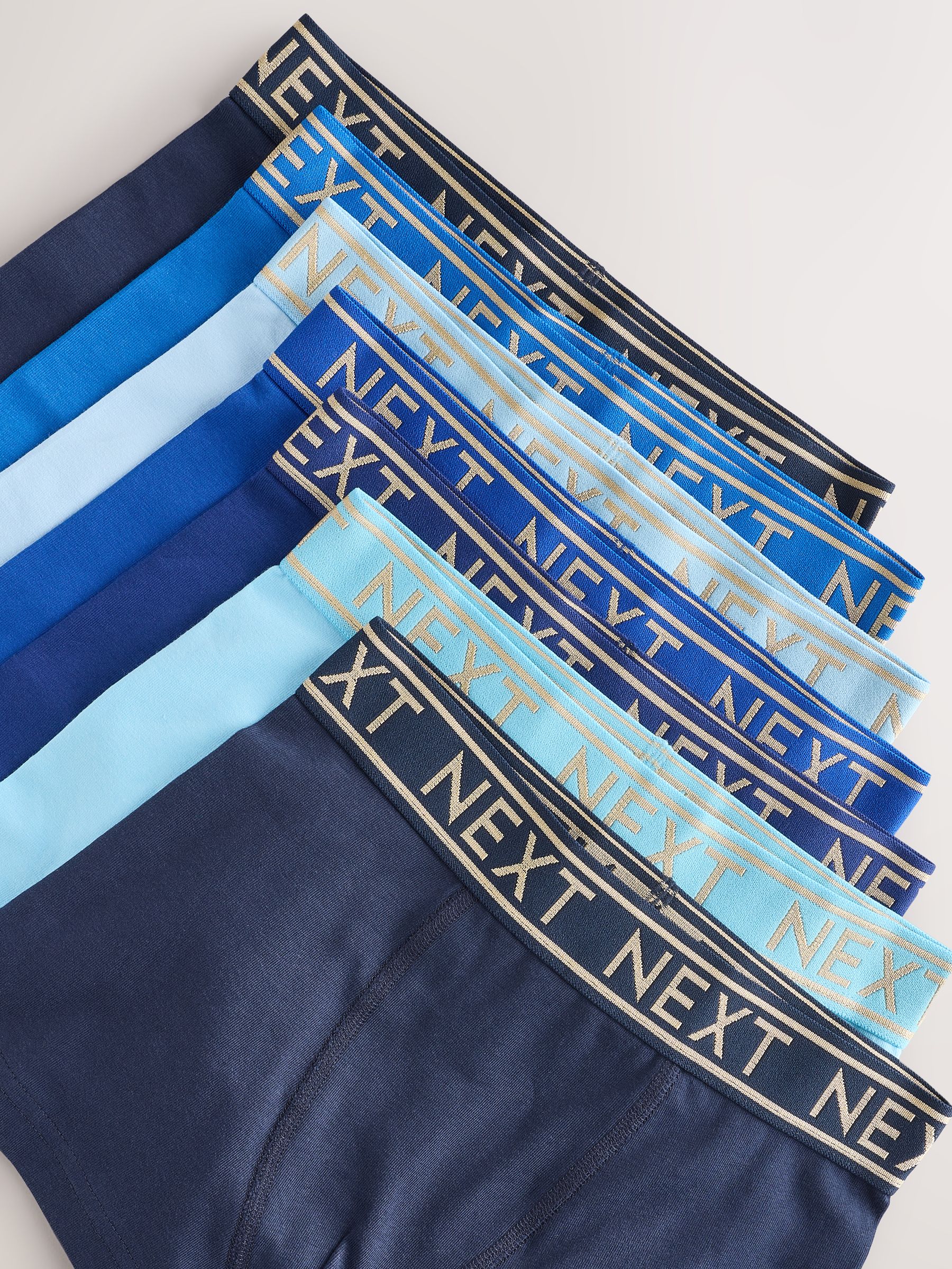 Blauw met goudkleurige tailleband - Verpakking van 7 trunks (2-16jr)
