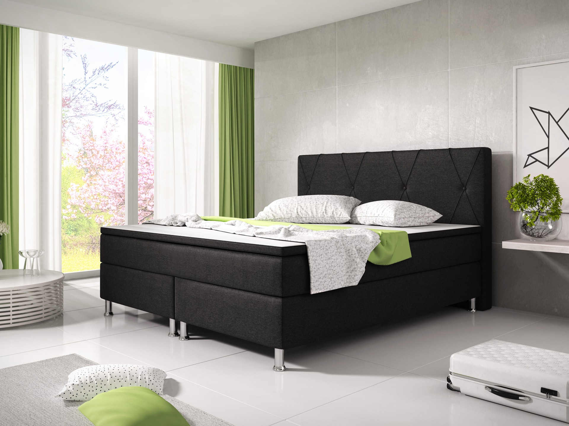 Boxspringbett BOSTON 180 x 200 cm schwarz