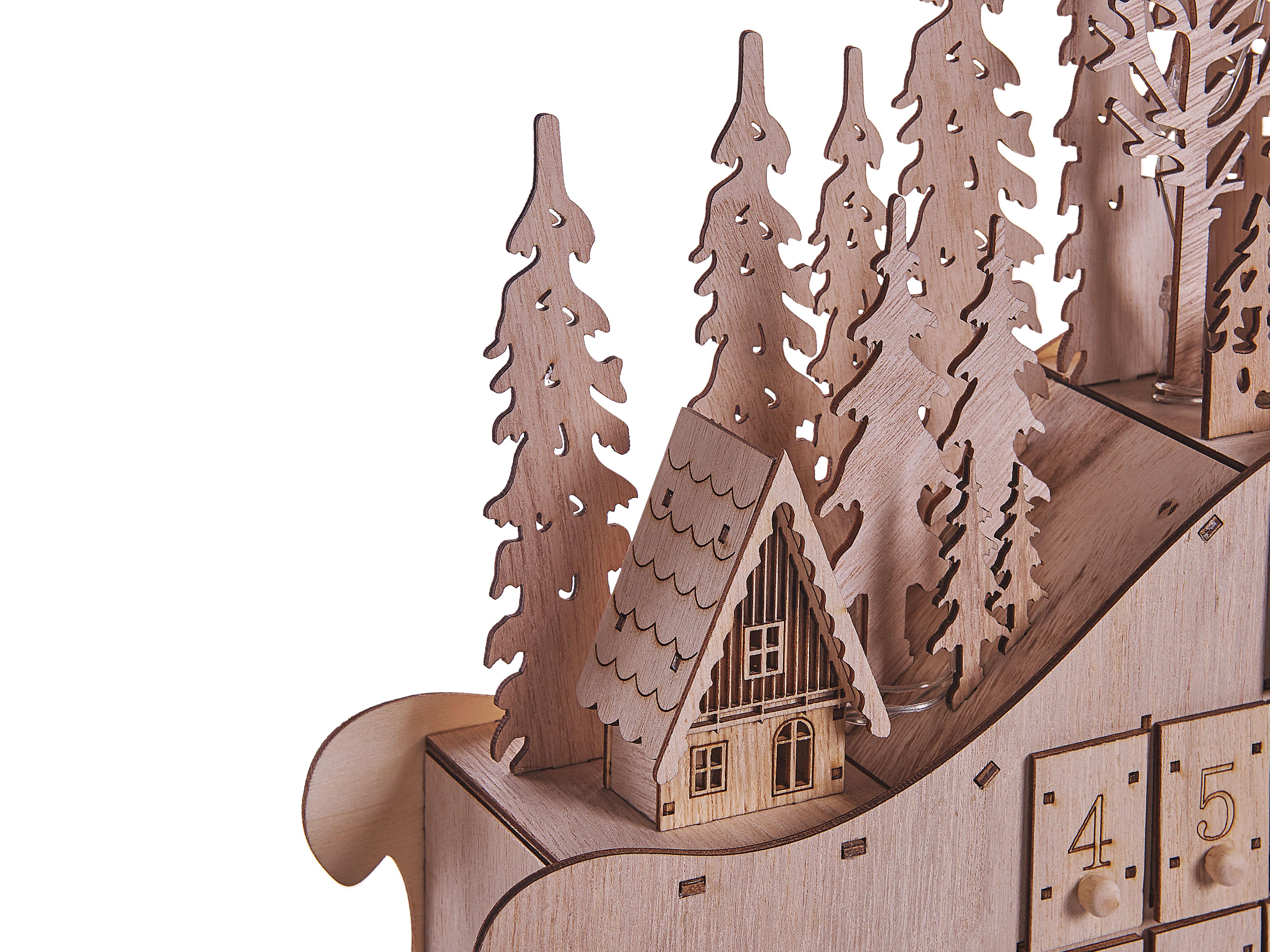 Kerstdecoratie LED IMPALA Adventskalender 40 cm Lichtbruin