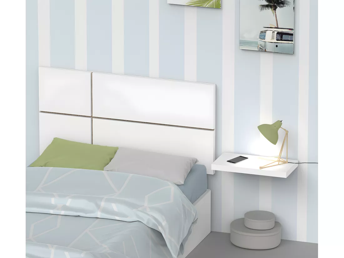 Tête de lit enfant coloris blanc / Cambrian - Hauteur 50 x Longueur 100 x Profondeur 3.2 cm