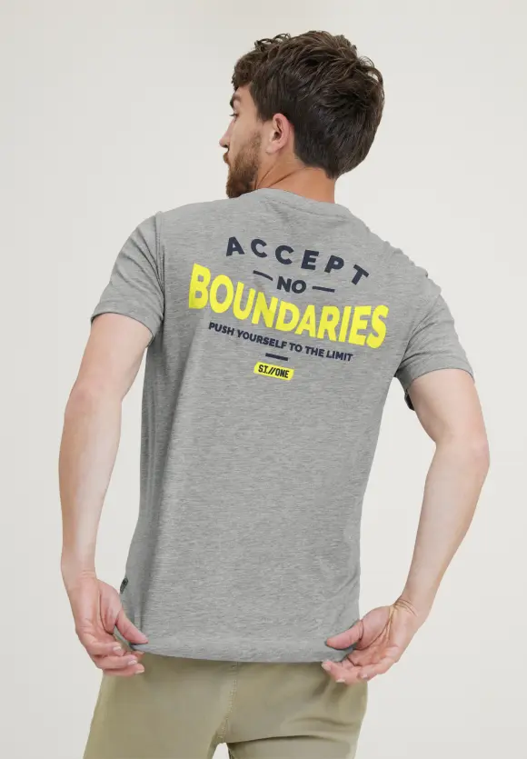 T-Shirt mit Prints - silver grey melange