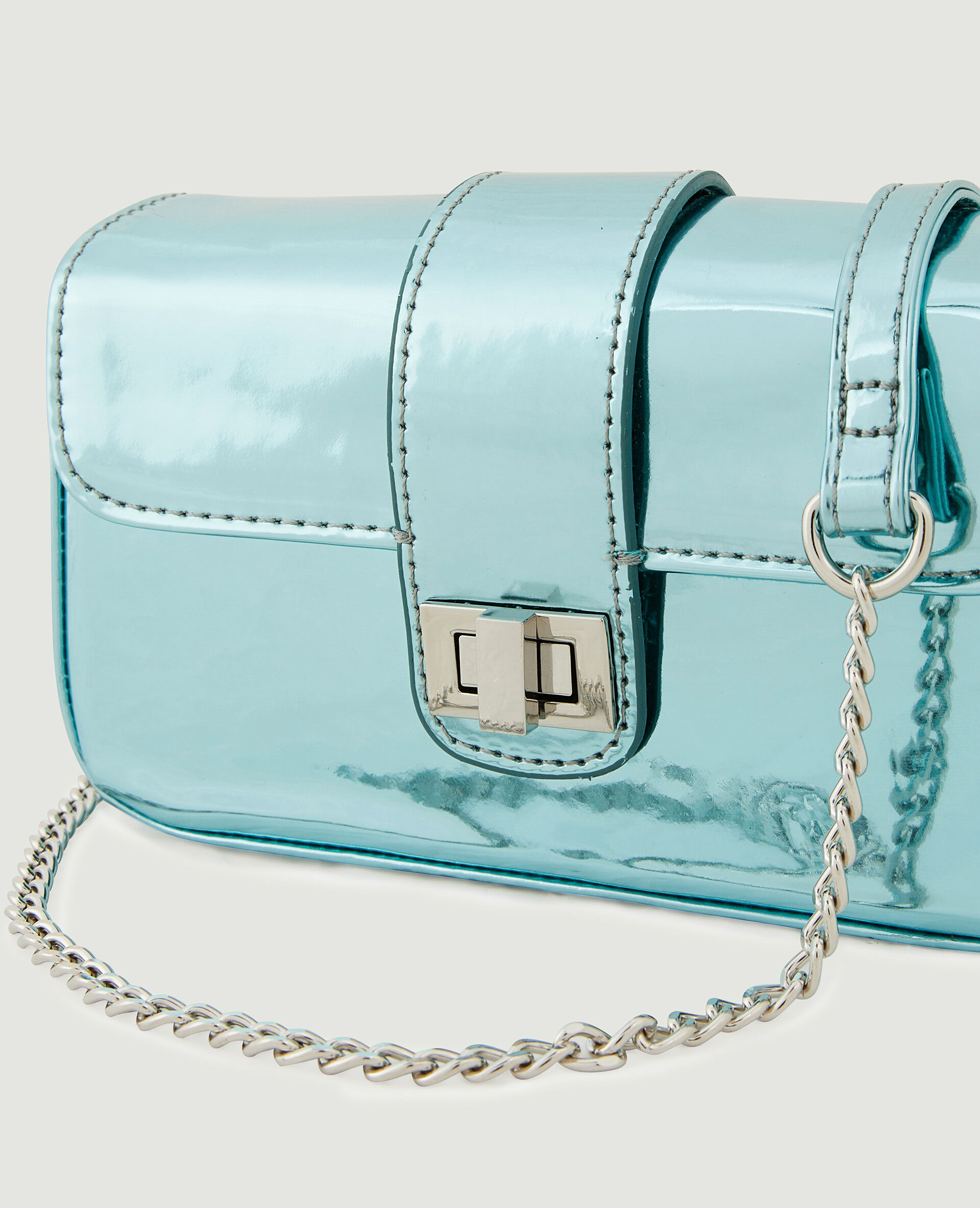 Petit sac boxy effet miroir - Bleu clair