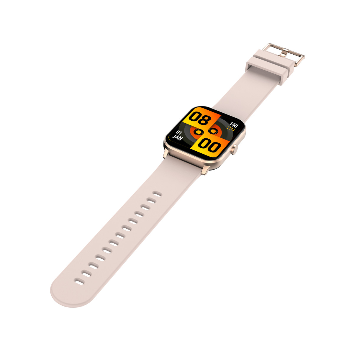 Montre SMARTY 2.0 team mixte connecté métal doré rose bracelet silicone rose