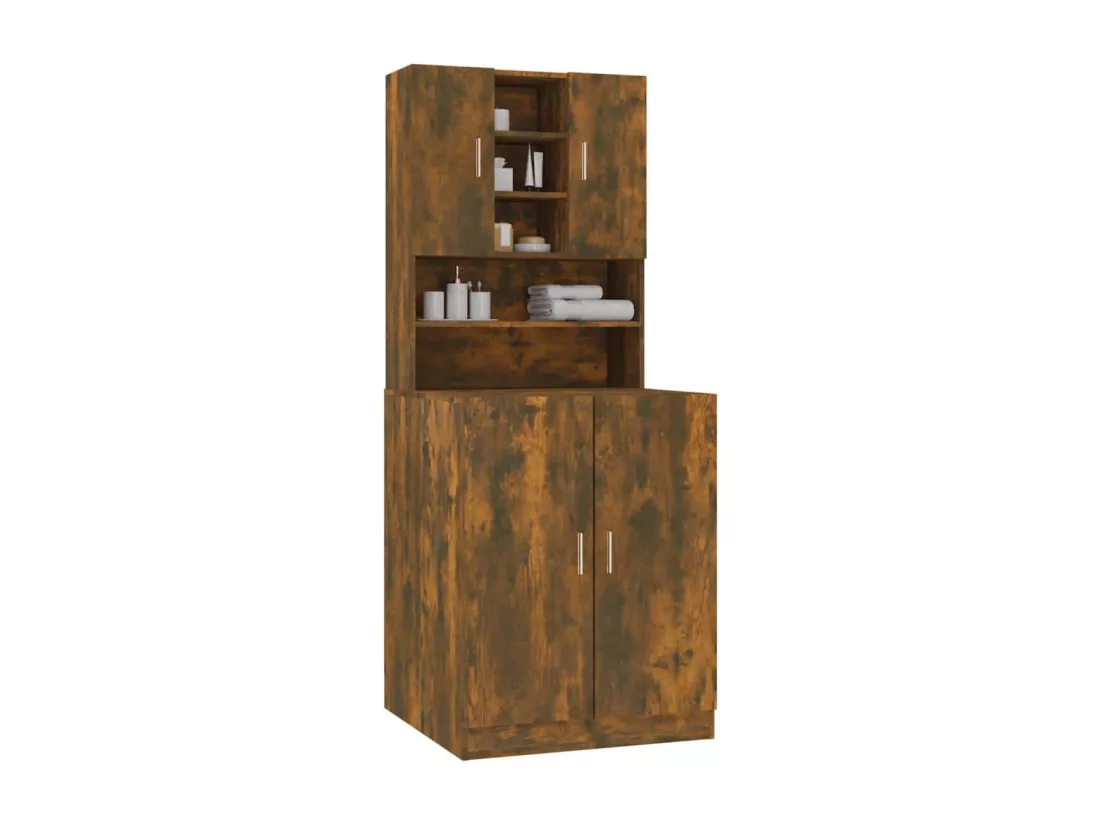 Armoire de machine à laver Chêne fumé Bois d’ingénierie