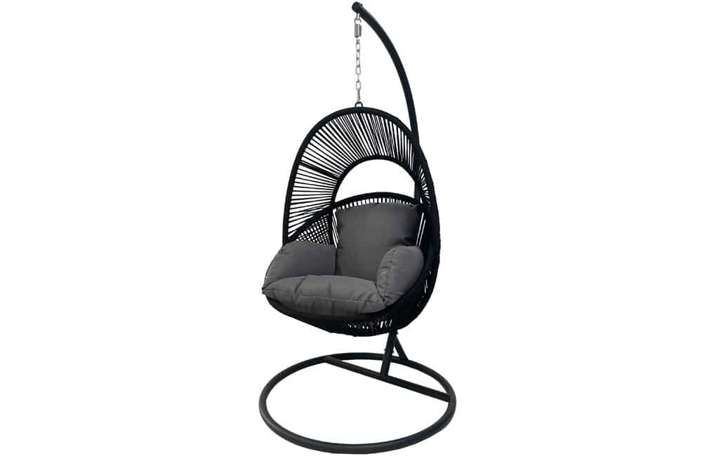 In- und Outdoor Hängesessel AIR ROPE anthrazit schwarz inkl. Kissen