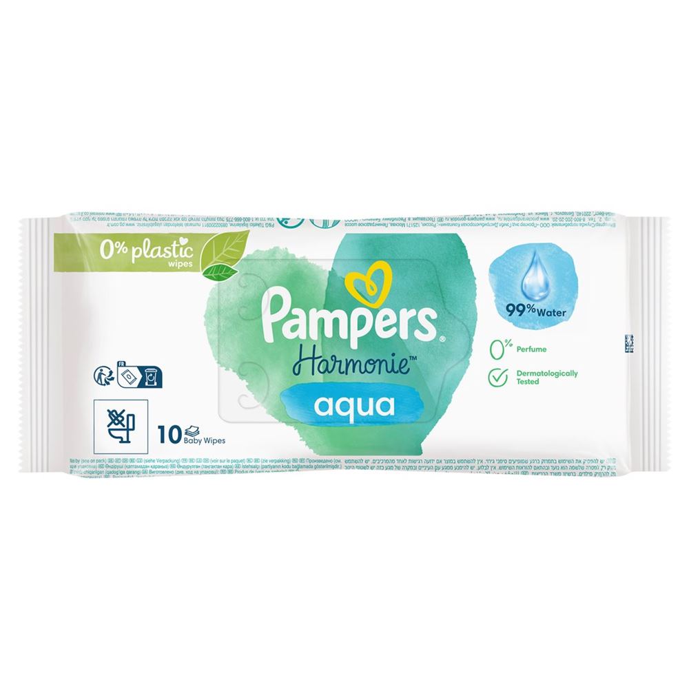 PAMPERS Feuchte Tücher<br>10 Stück, Aqua Travelpack