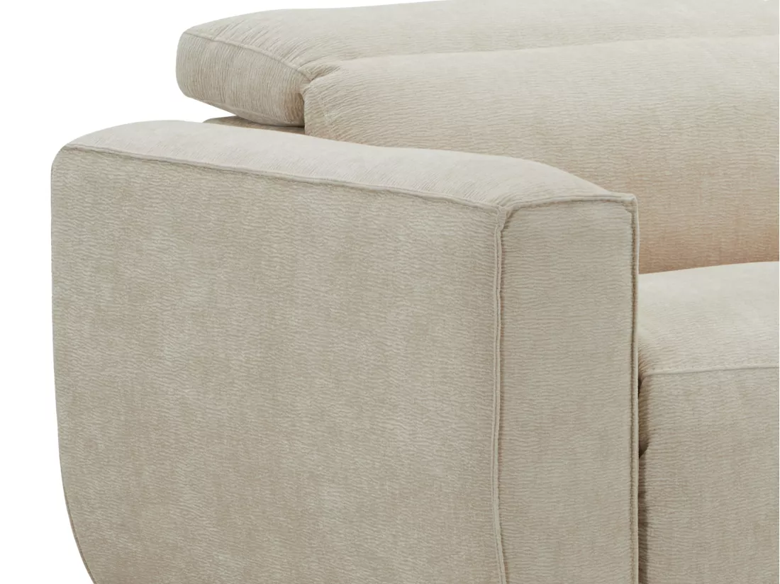 Canapé 3 places relax électrique en tissu beige LAGUNDI