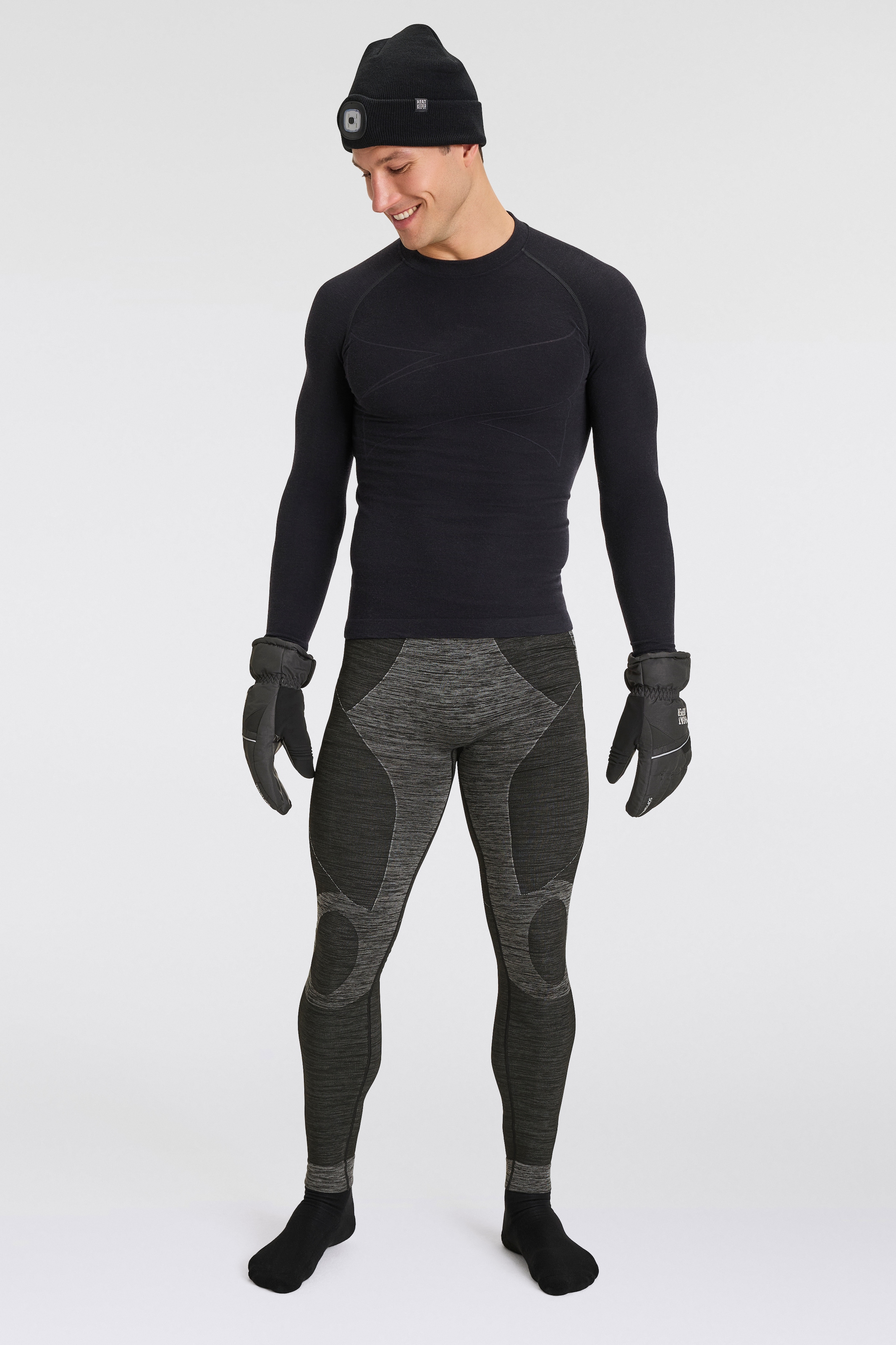 Heatkeeper Strickmütze »MEN THERMAL BEANIE+LED LIGHT RECHARGE« wiederaufladbarer, abnehmbaren LED-Leuchte für die dunkle Jahreszeit