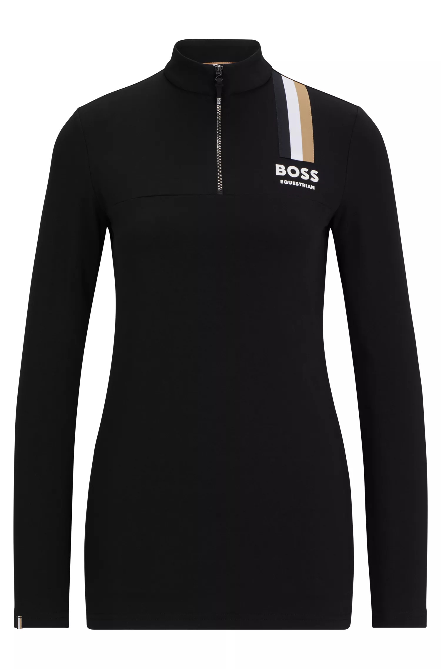 Camisa de treino BOSS Black-Equestrian slim-fit em tecido power-stretch