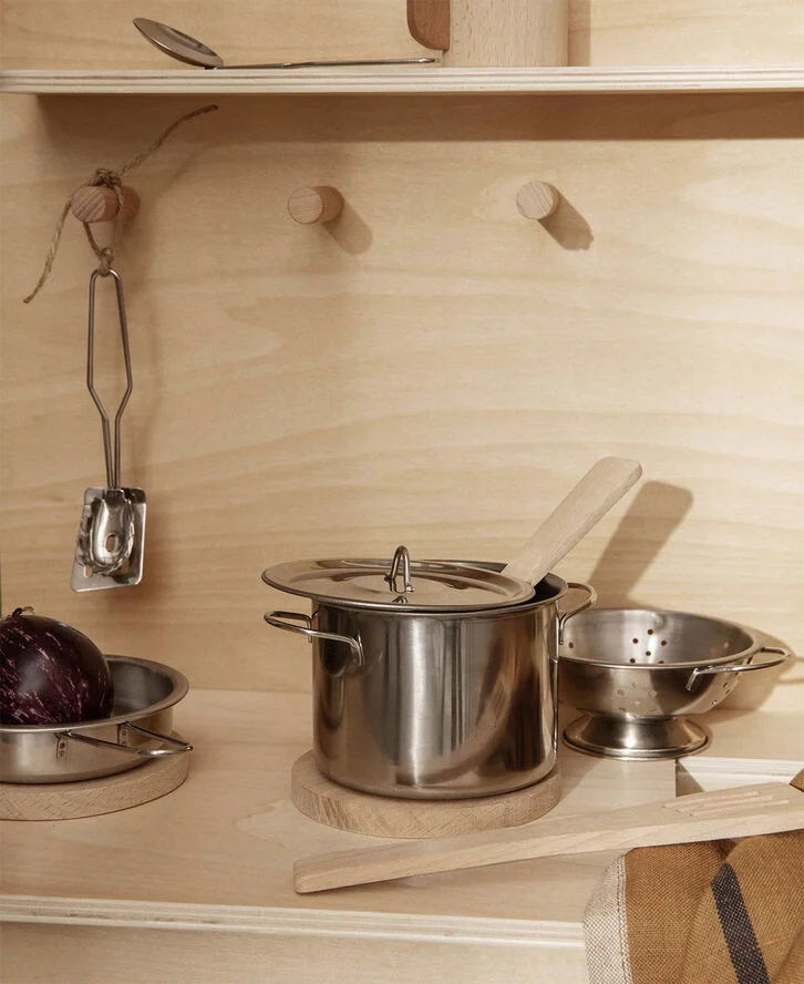ferm LIVING Toro Play Kitchen Tools - Set of 9 Steel/wood