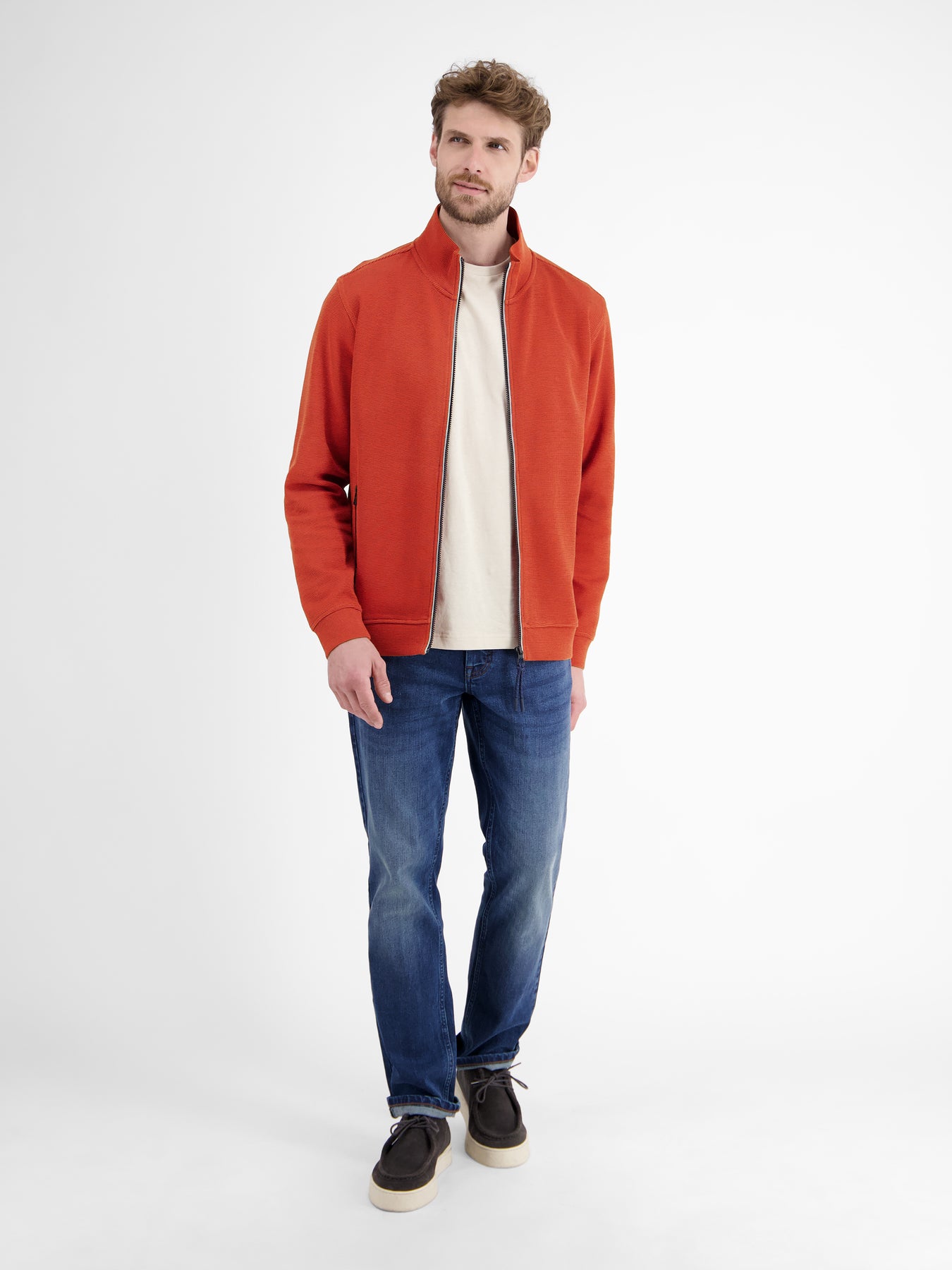 Sweatjacke in weicher Strukturqualität