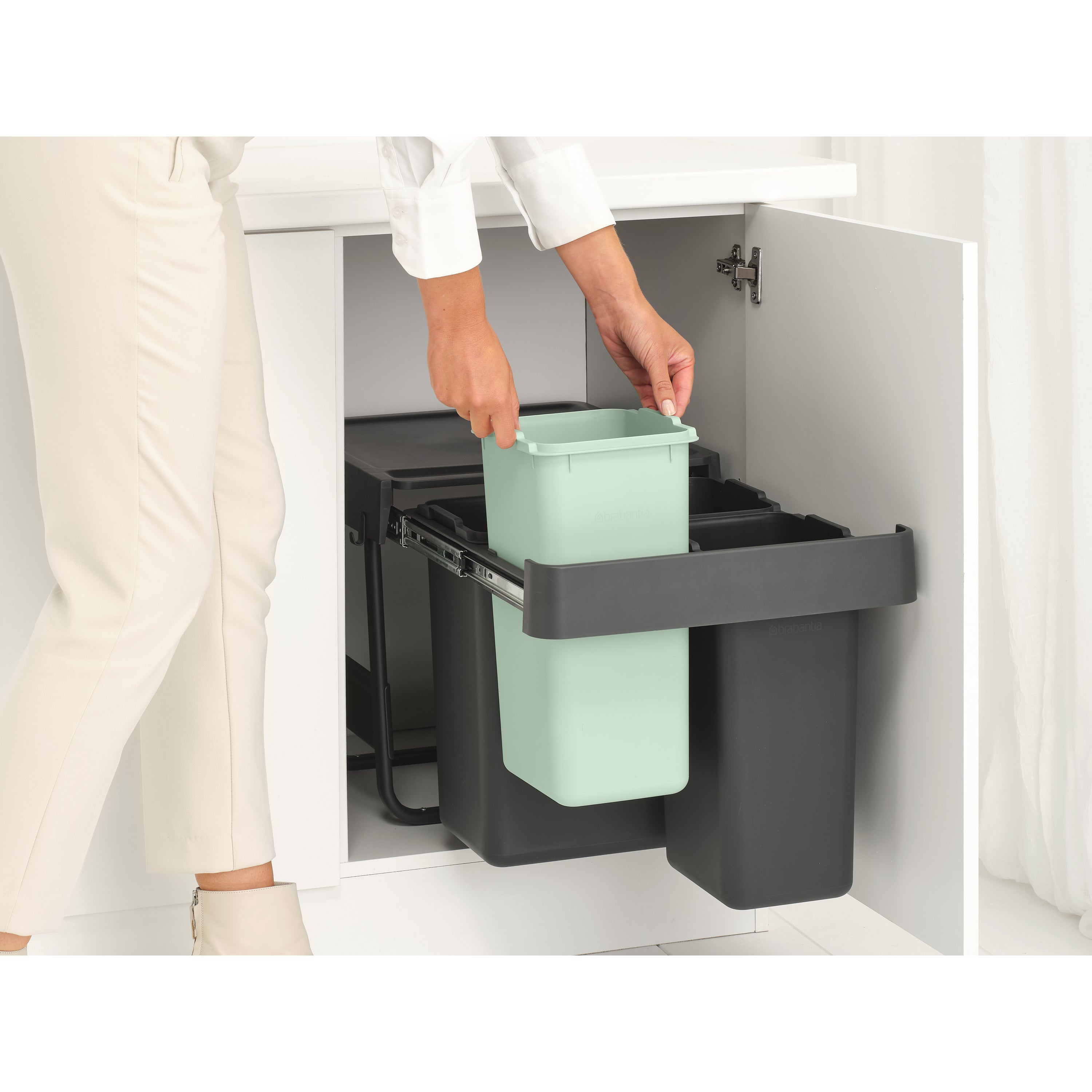 Brabantia Sort & Go Inbouw Prullenbak - 10 + 10 + 20 l