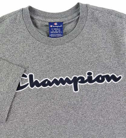 Champion Fashion T-shirt - Gråmeleret m. Logo