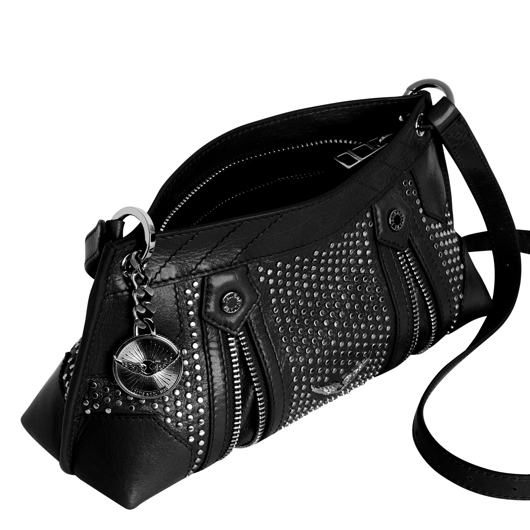 SUNNY MOOD - Sac bandoulière en cuir vernis | Noir