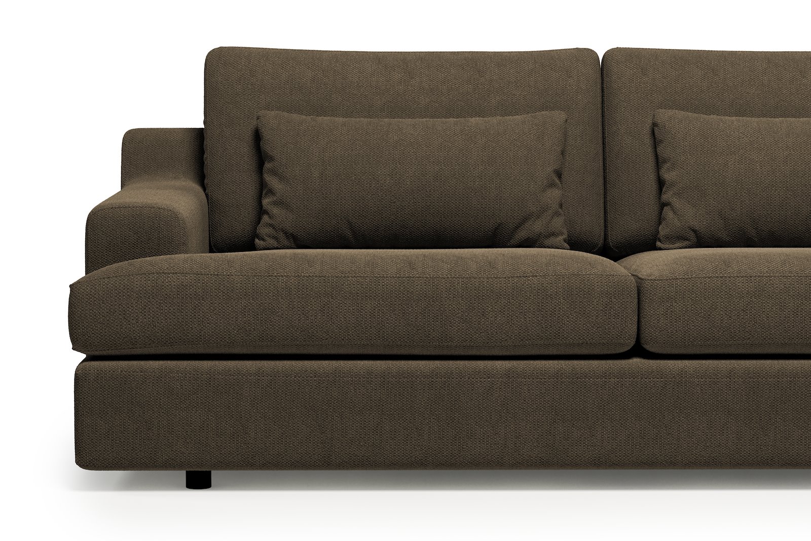 Roma 3-seter Tekstil Mito 176 Dark Brown med sorte ben