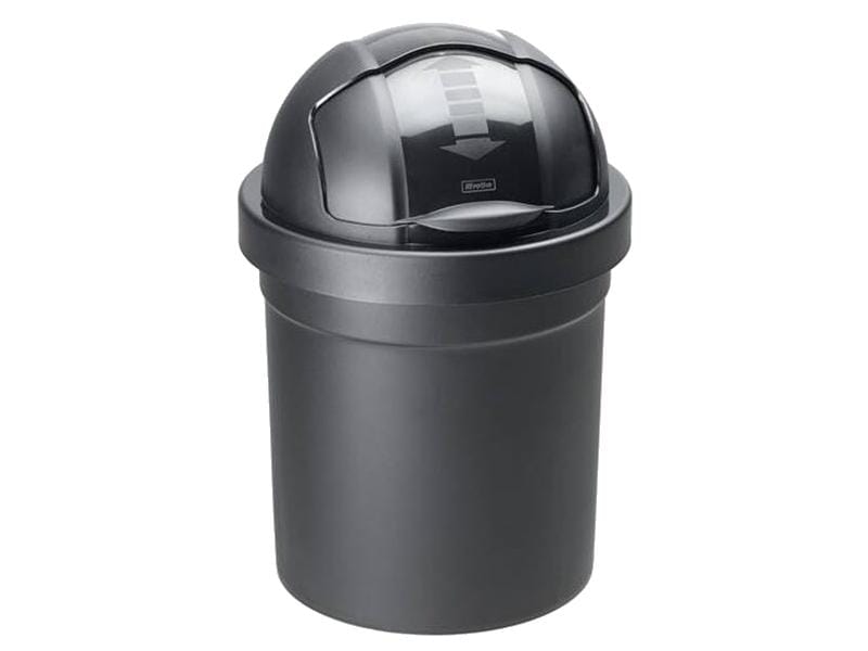 Rotho Swingeimer Roll Bob 10 l, Grau/Silber Eimer