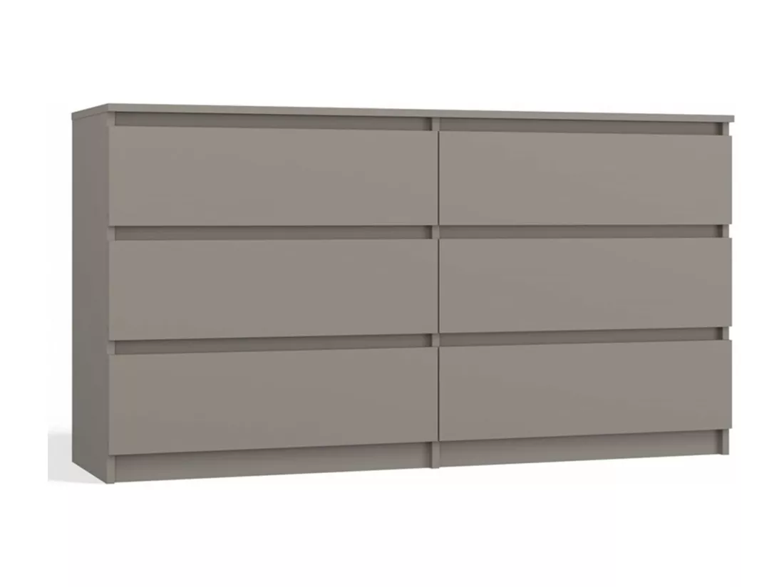 Commode à six tiroirs - 138 cm - gris - MALWA