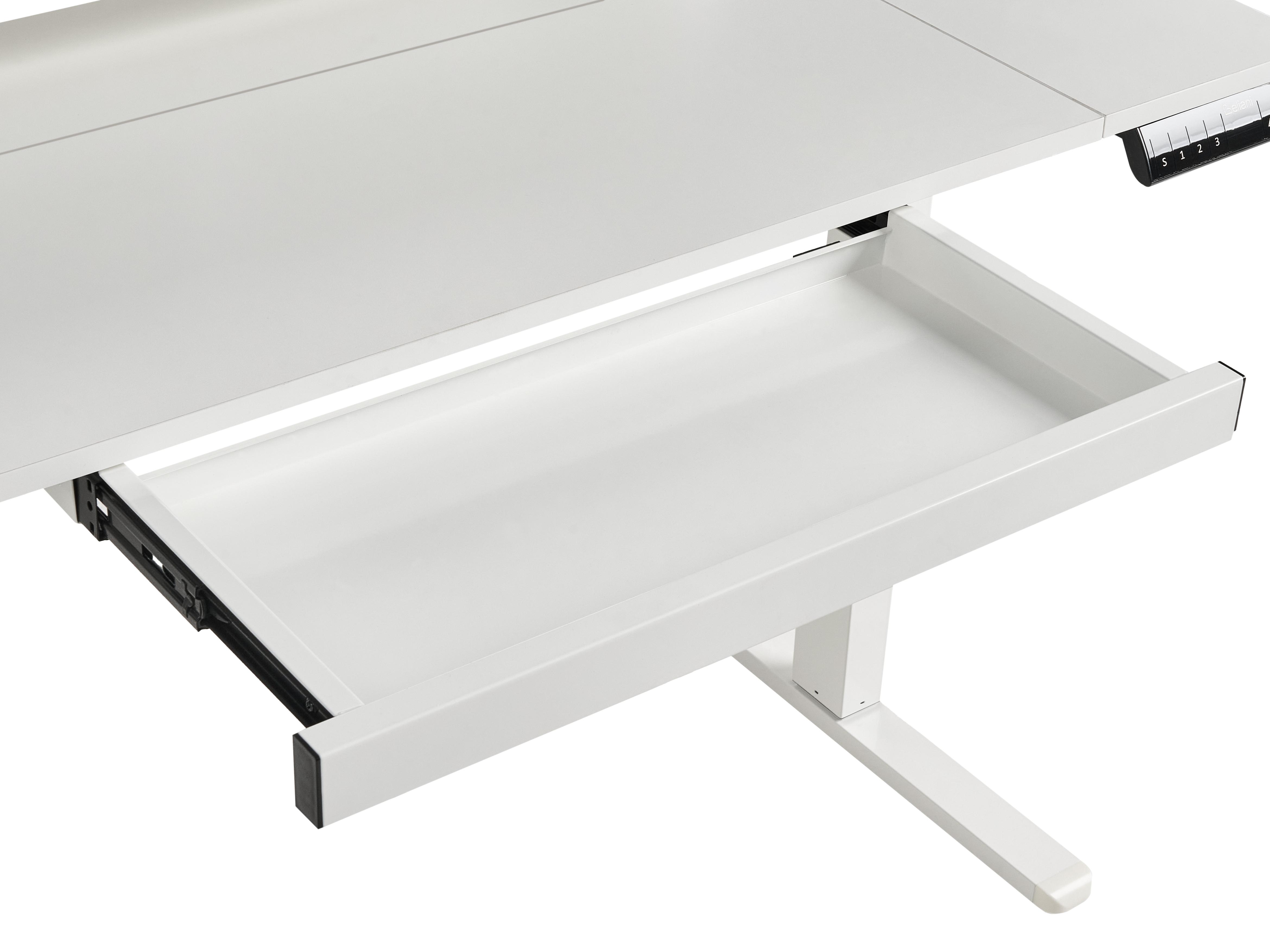 Elektrisch verstelbaar sta-bureau LUCAMA Wit 120 cm 60 cm met USB-poort