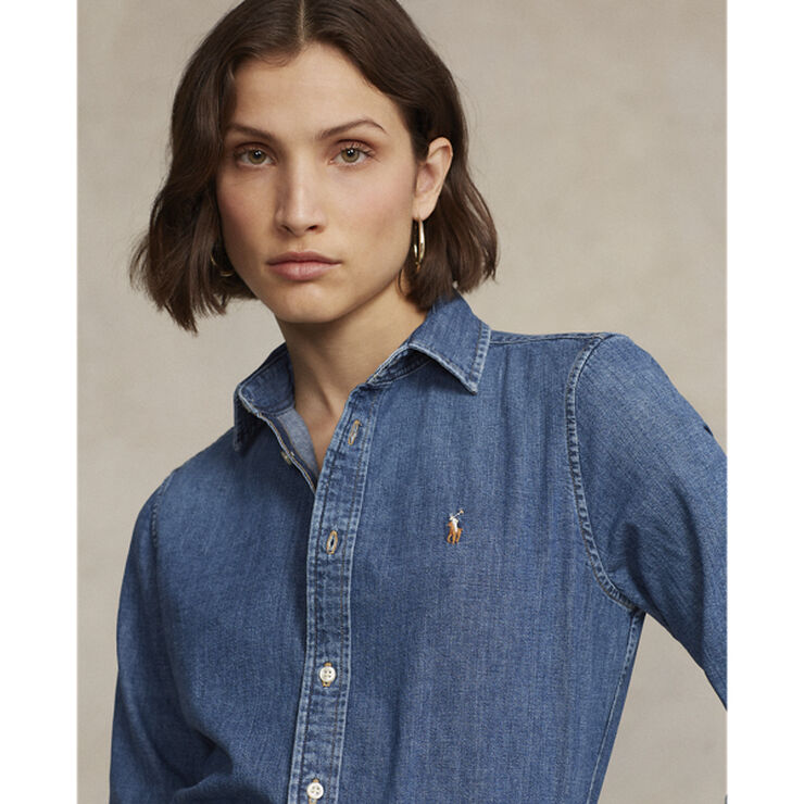 Polo Ralph Lauren 2X1 RIGID DENIM-LSL-BFS Blå