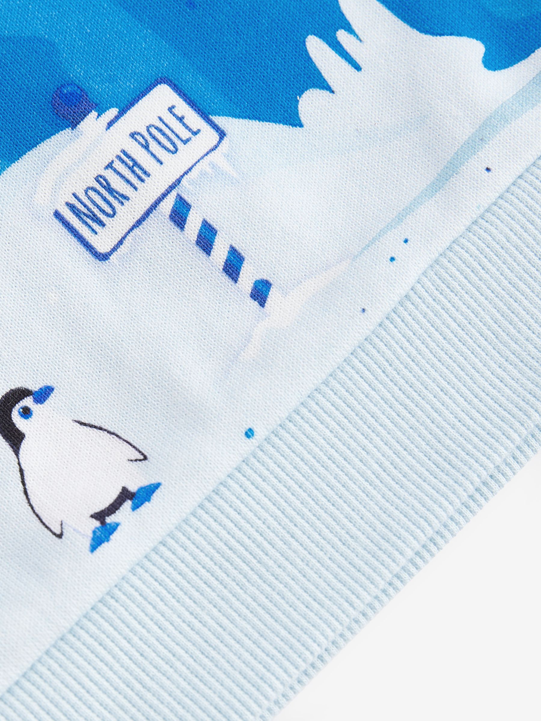 Marineblauw rendiertafereel - Kerstsweatshirt met ronde hals van 100% katoen (3 mnd - 7 jr)