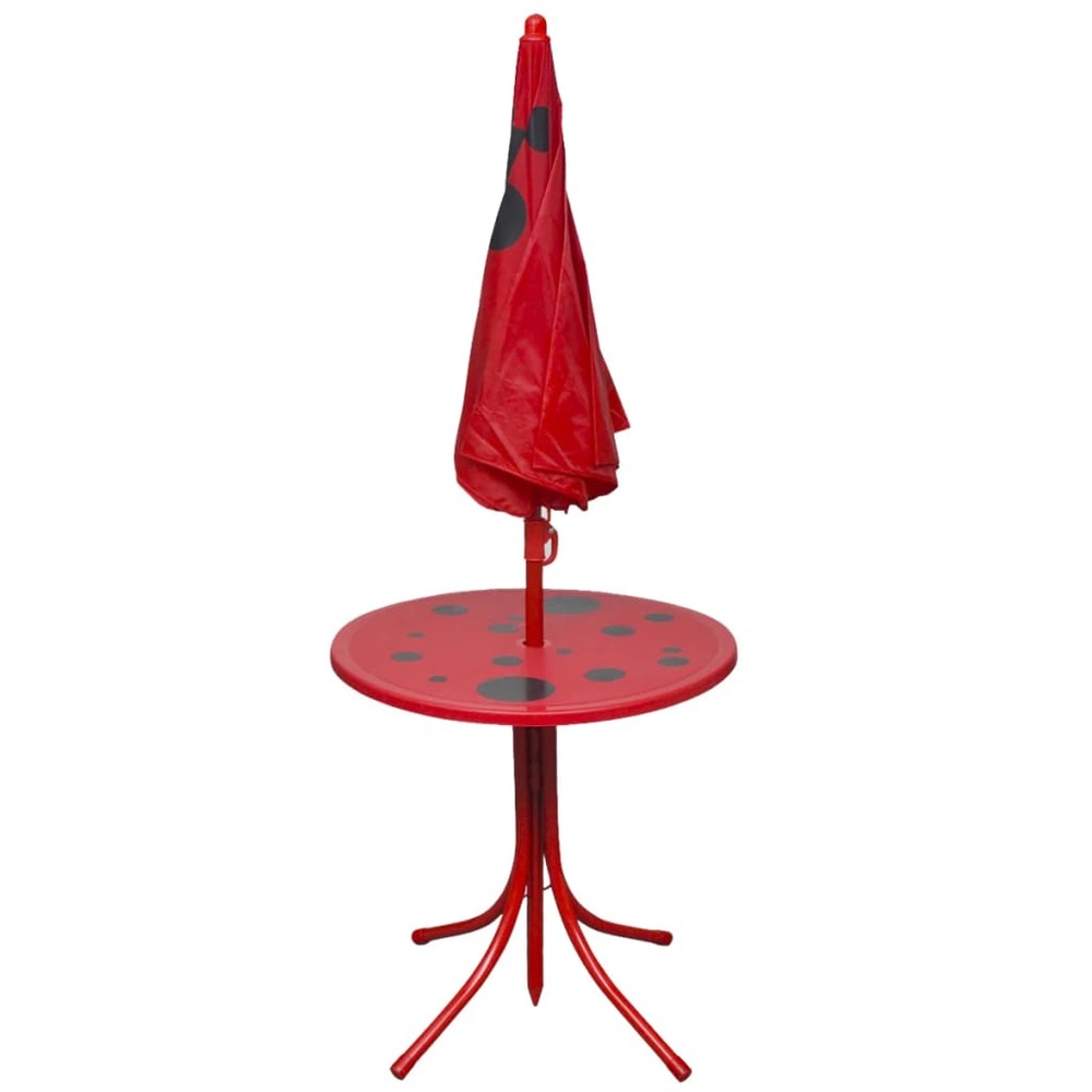 Jeu de bistro avec parasol pour enfants 3 pcs rouge
