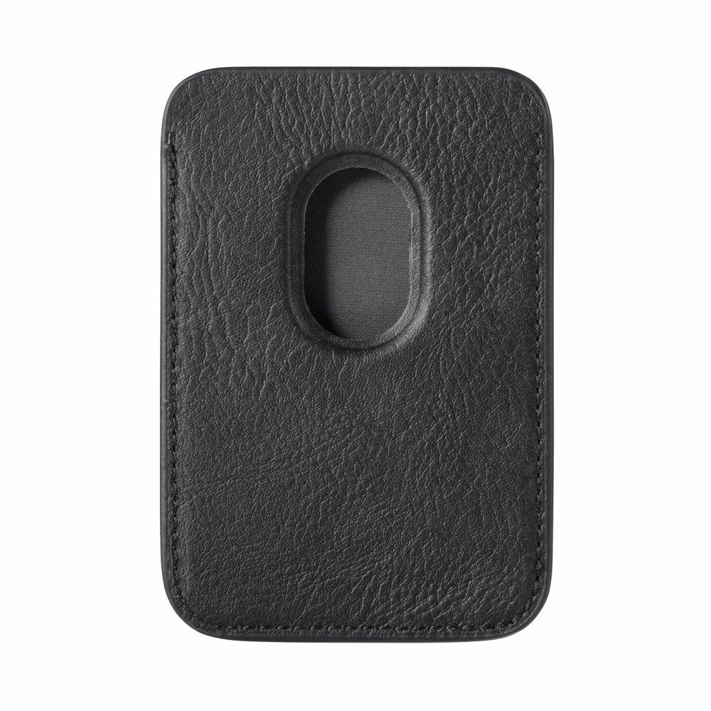 Magnetische MagSafe iPhone Leder Wallet Kreditkarten Halterung in Carbon Optik - Schwarz