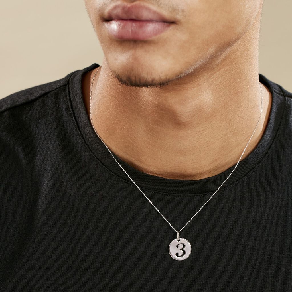 Pendentif Efiso Argent Blanc