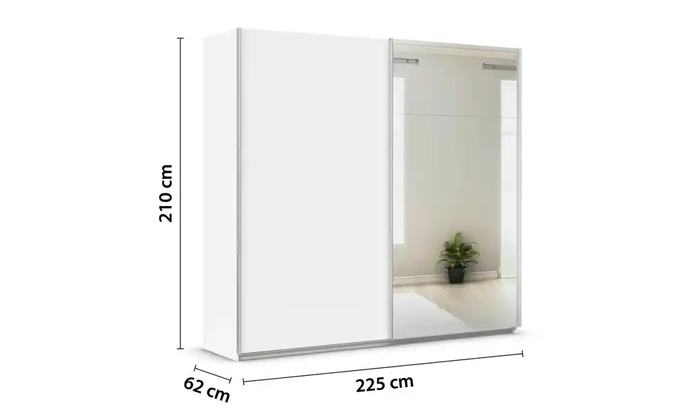 Schwebetürenschrank 2-türig Quadra