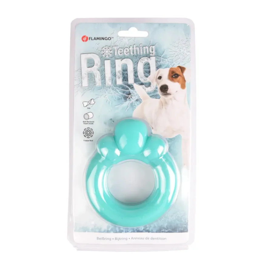 Anel de mastigar refrescante em formato de flamingo para cães