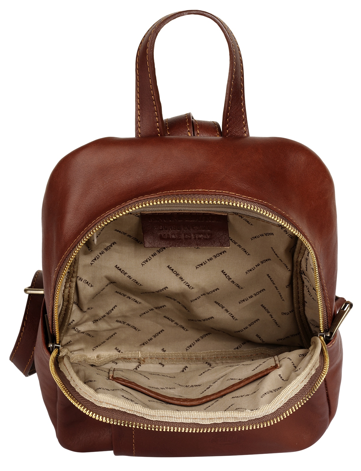 Piké Cityrucksack echt Leder, Made in Italy